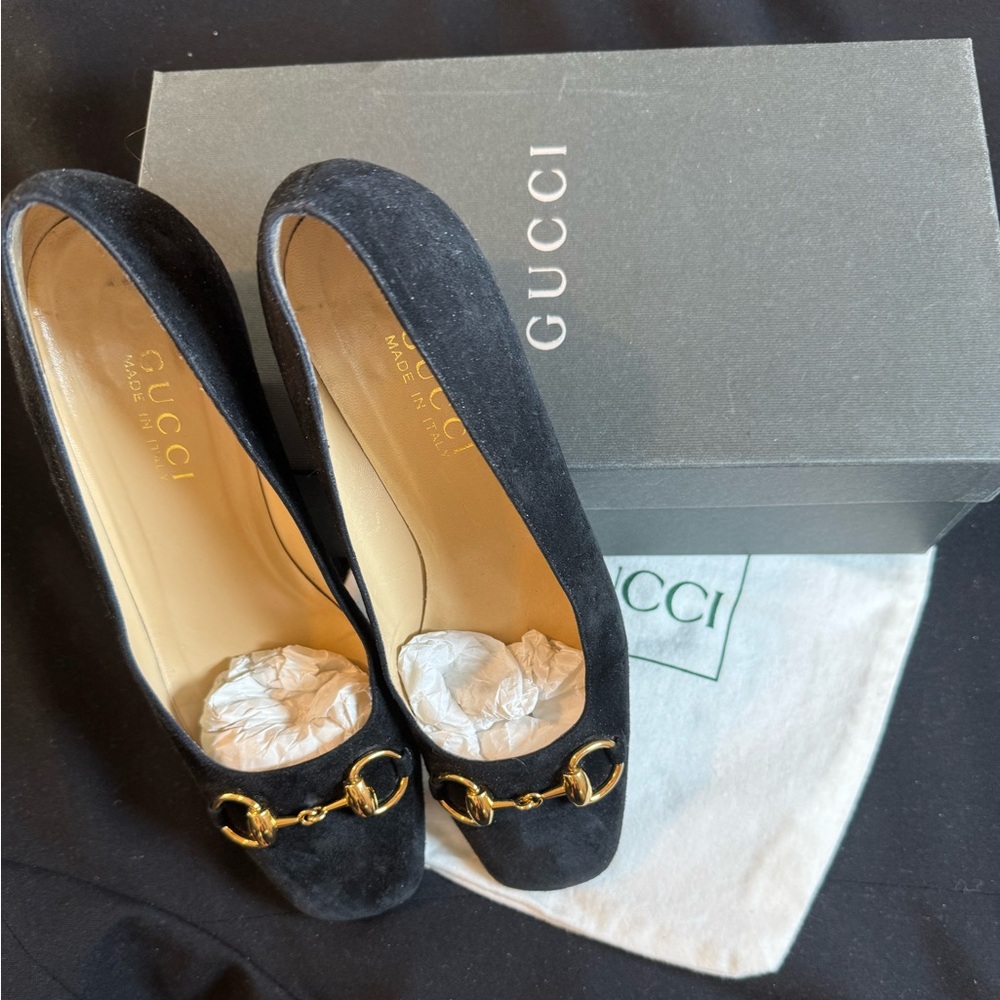Gucci Women's Black Suede Loafers - Picture 3 of 5
